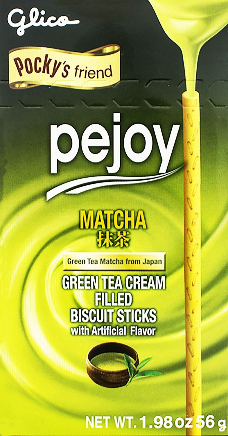 Glico Pejoy Matcha Green Tea Cream Filled Biscuit Sticks, 1.98 Ounces (Pack Of 10)