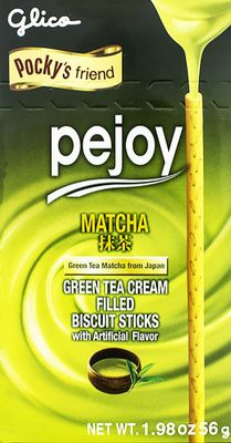 Glico Pejoy Matcha Green Tea Cream Filled Biscuit Sticks, 1.98 Ounces (Pack Of 10)