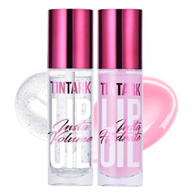 Lip Plumper Gloss 2 PCS, Natural Lips Plump Plumping Lip Oil, Lip Treatment for Dry Cracked Lips Reduces Lip Lines, Pia Colada Lips Plumpers, Mint &amp;Cucumber Lips Moisturizer