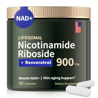Yolopim NAD Supplements for Women and Men, Liposomal Nicotinamide Riboside 900mg, NAD Resveratrol Supplement, Quercetin, High Purity NAD Supplement for Anti-Aging, Energy-80 Capsules