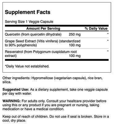 Swanson Resveratrol &amp; Quercetin 30 Veg Capsules