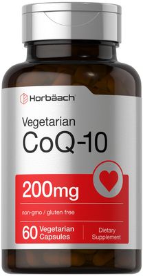 Horbach CoQ10 200mg | with Black Pepper Extract | 60 Capsules | Vegetarian, Non-GMO, Gluten Free Supplement