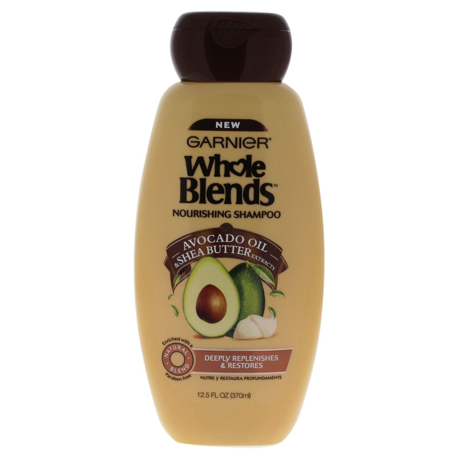 Garnier Whole Blends Nourishing Shampoo with Avocado Oil &amp; Shea Butter Extracts, 12.5 Fluid Ounce