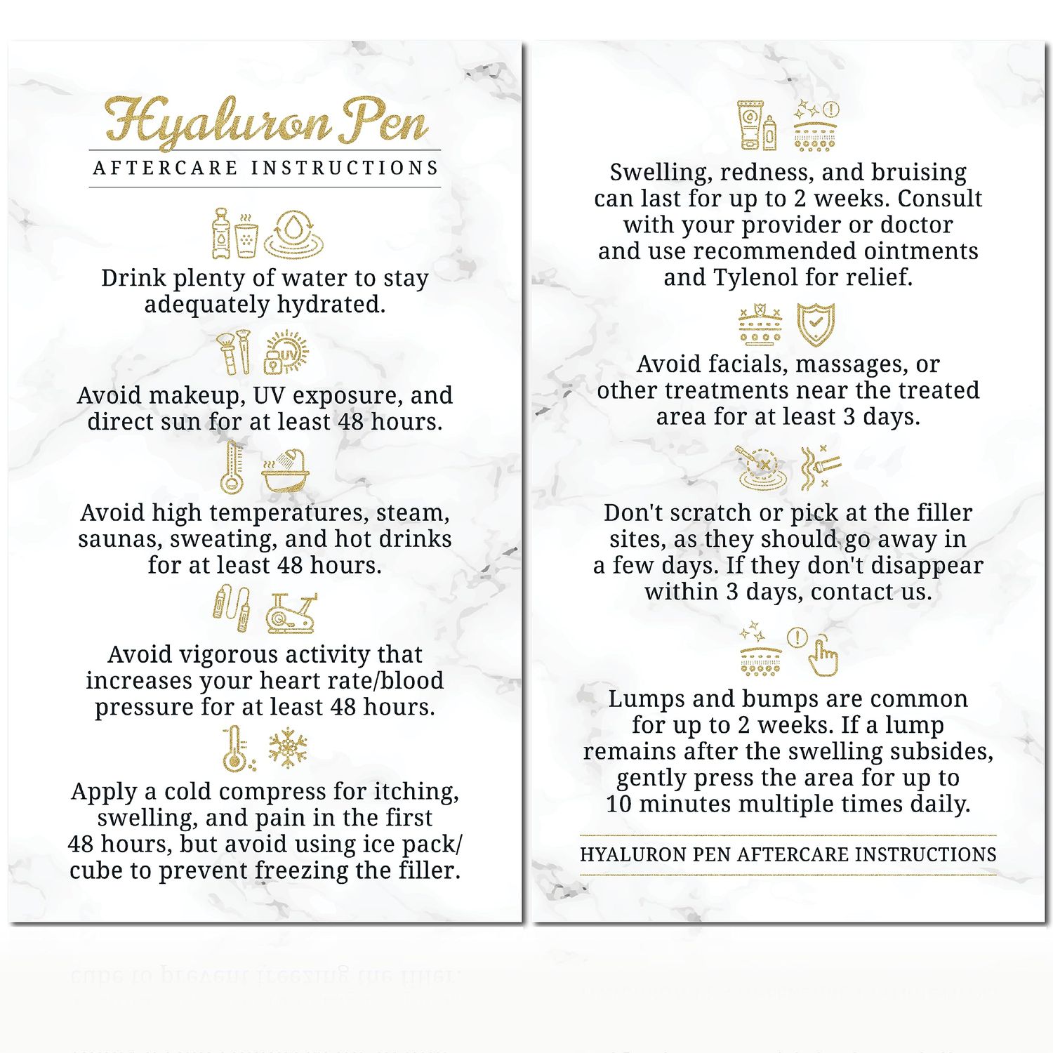 Havongki - 100 Pack - Premium Hyaluron Pen Lip Filler Aftercare Instructions Card 2 x 3.5&quot; Accessories Supplies Kit Care - HP22A100_N
