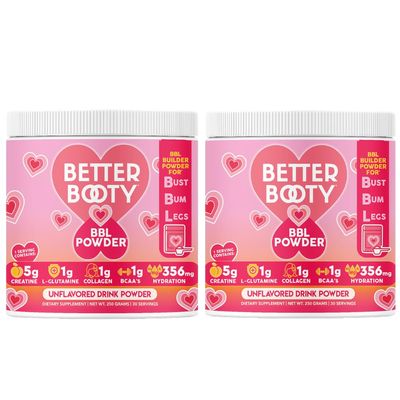 Creatine Monohydrate Powder for Women, Complex w. 5G Creatina per Serving Glutamine, Collagen, BCAAs &amp; Hydration Blend Energy, Muscle Glute Builder, Unflavored 2-Pack (60 Servings)