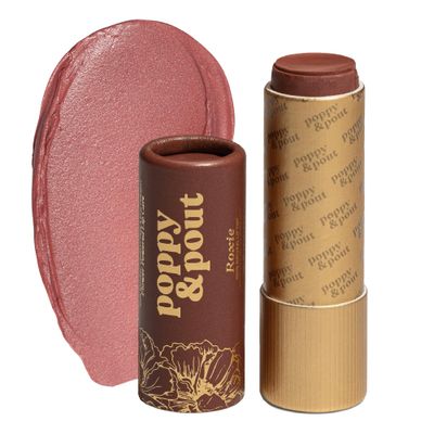 Poppy &amp; Pout All Natural Lip Tint, Cardboard Tube, Hand-Filled, Beeswax, Vitamin E, Coconut Oil, Cruelty Free, All-Natural Shades (Roxie)