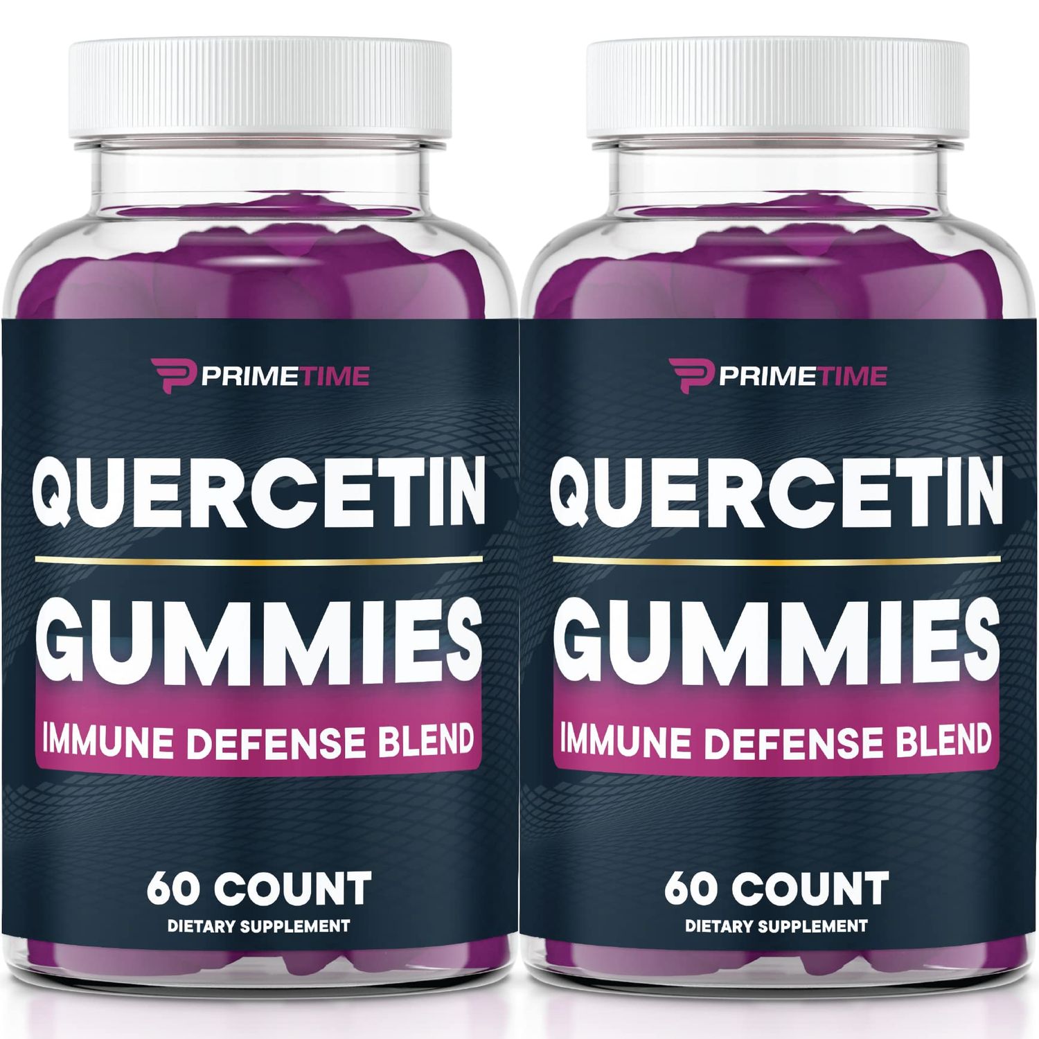 Primetime Sports Quercetin Zinc Vitamin C 1000mg Gummies Supplements with Elderberry, Flavonoid Vitamin for Kids Adults Immunity, Immune Support Gummy Booster Vegan (2 Pack) 60 Count (Pack of 2)