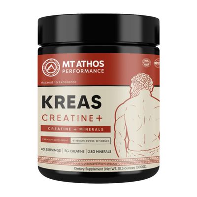 Mt. Athos Performance Kreas Creatine | Essential Blend of Creatine and Minerals | 5 g Creatine per Serving | 2.5 g Minerals per Serving | 40 Servings - 10.5 oz