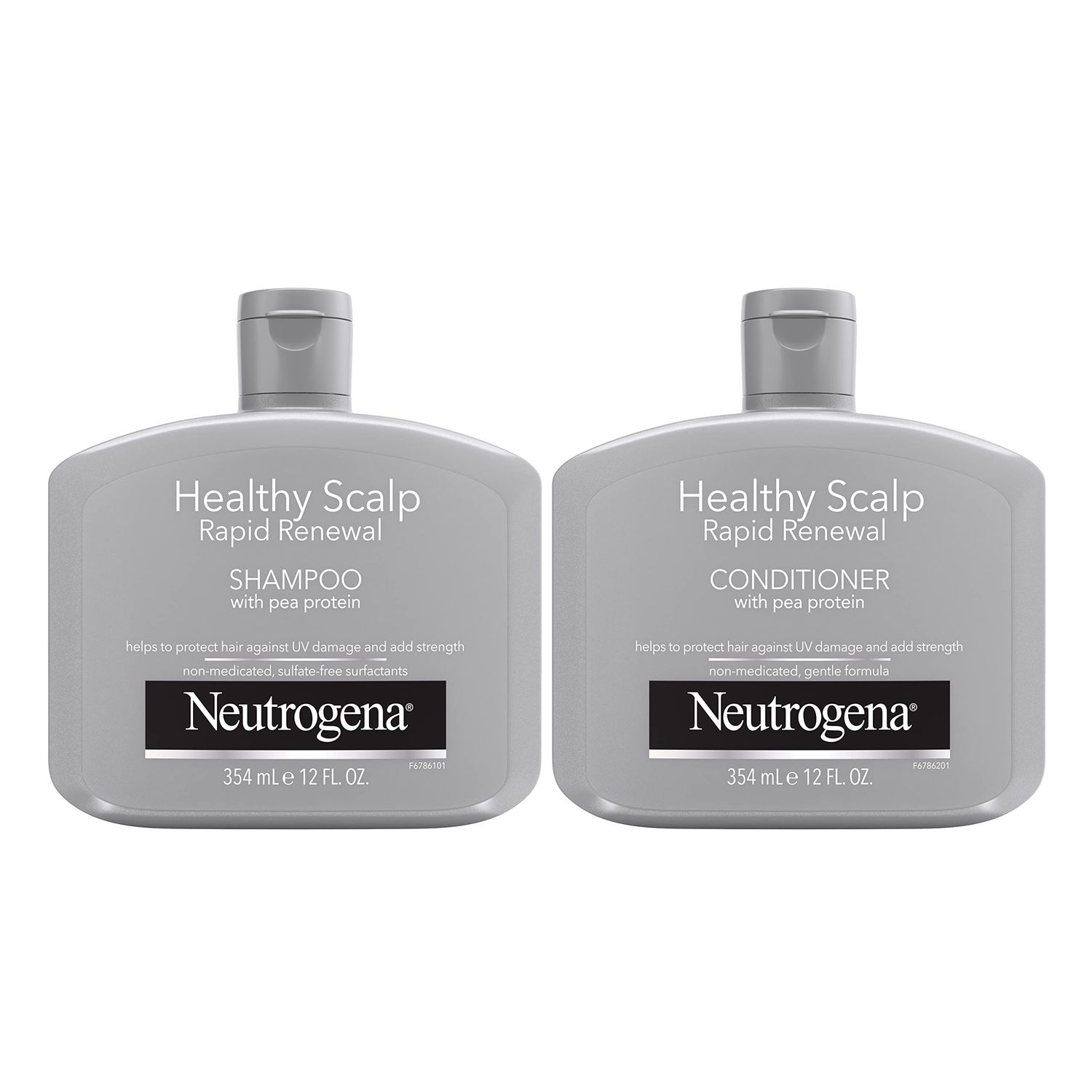 Neutrogena Healthy Scalp Rapid Renewal Shampoo &amp; Conditioner with Pea Protein, UV Damage Protecting Shampoo for Strong Healthy-Looking Hair, 12 Fl Oz