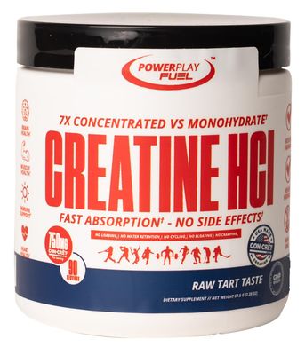 CREATINE HCl Powder for Men and Women, Muscle Strength, Brain Performance, Heart Health &amp; Immune Support - Raw Tart Taste, 90 Servings