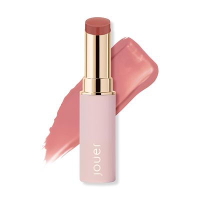 Jouer Essential Lip Enhancer Shine Balm - Enhancing Tinted Lip Balm - Moisturize, Plump, &amp; Nourishing Lip Care - Jojoba Seed Oil and Maxi Lip Formula for Moisturizing and Fullness, Bare Rose