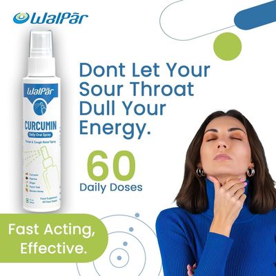 Curcumin Oral Spray - A Natural Blend with Curcumin, Piperine, Ginger Extract, Punch Tulsi, and Manuka Honey | 30ml 1 fl. oz | 60 Days Supply