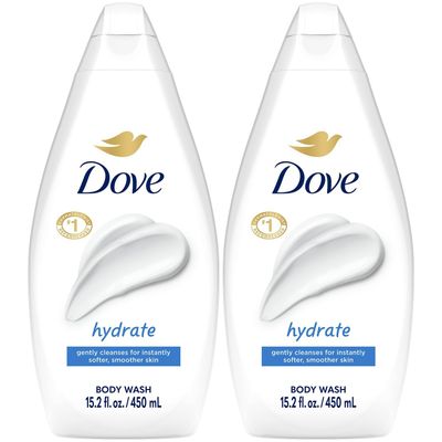 Dove Body Wash, Hydrate 2-Pack - Moisturizing Cleanser for Smooth, Soft Skin, 15.2 Oz Ea