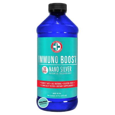 Be Smart Get Prepared Nano Silver Immuno Boost - 16 oz - Daily Immune Supplement for Family - Gluten Free, Vegetarian - Made in USA