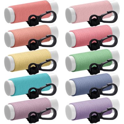 Sureio 10 Pack Lip Balm Holder Keychain Compact Clip On lipstick Lip Gloss Holder Keychain Elastic lipstick Sleeve Clip(Pastel Colors)