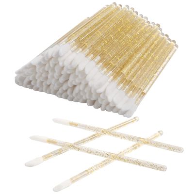 500 Pcs Disposable CrystaLip Brush Lip Gloss Applicators Lipstick Gloss Wands for lip care &amp; Makeup Tool Kits (Yellow)