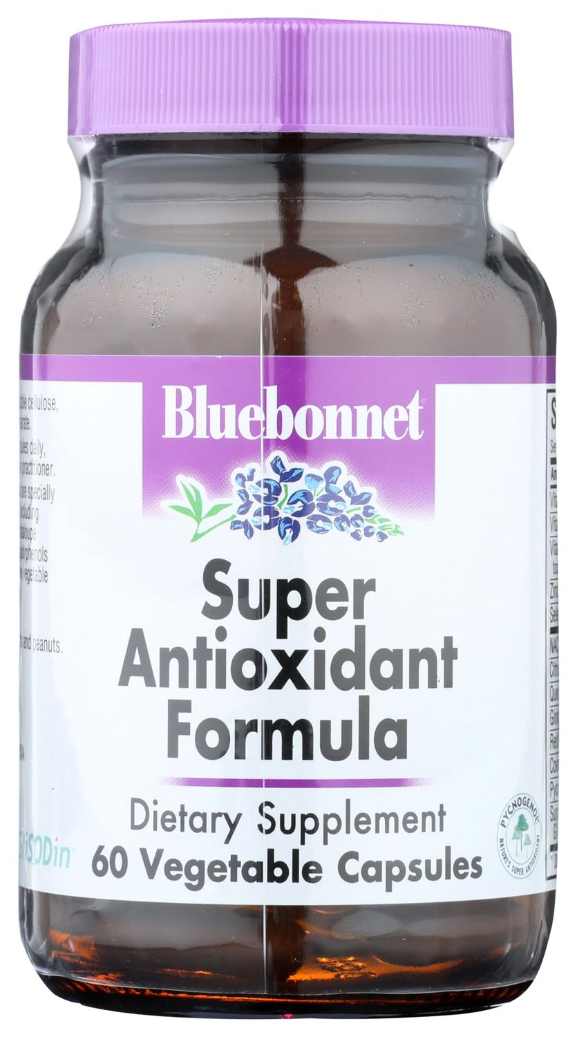 BlueBonnet Super Antioxidant Formula Vegetarian Capsules, 60 Count, White
