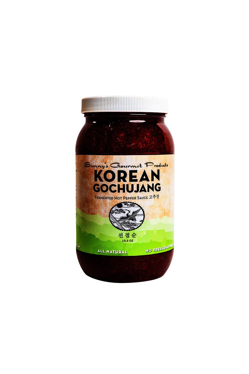 Sunny&#39;s Gourmet Korean Gochujang, All Natural Fermented Hot Pepper Sauce, No MSG, Bibimbap, 15.5 oz (Single)