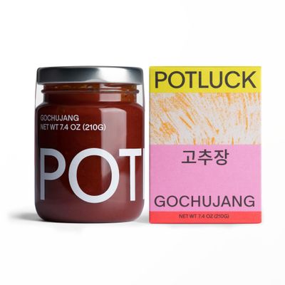 Potluck Gochujang Sauce - Spicy, Savory, Sugar-Free Vegan Paste from Korea 7.4 oz Made in Korea Using Traditional Methods. Small Batch, Hand-Made, Gochujang Red Pepper Paste, Vegan &amp; No Added Sugar...