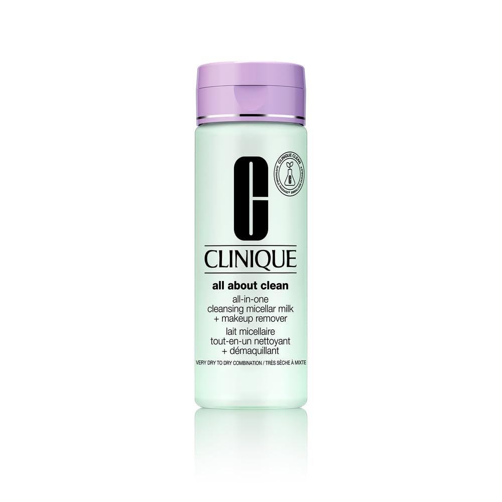 Clinique 3-Step All About Clean All-in-One Cleansing Micellar Milk Makeup Remover, 6.7 Fl Oz