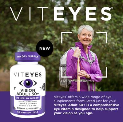 Viteyes Adult 50 Plus for Eye Health, Vision Support, Aging Eyes, Lutein, Zeaxanthin, Omega-3, Zinc, Vitamin C, Vitamin D, Vitamin E, Eye Doctor Trusted, Manufactured in The USA, 90 Ct