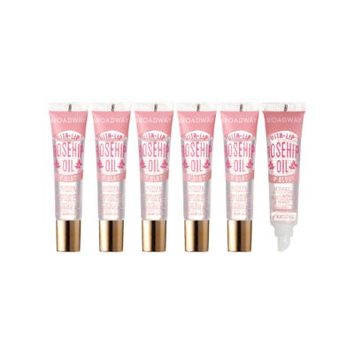 Ruby Kisses Broadway Vita-Lip Clear Lip Gloss (Rosehip Oil 6 Pack), Ultra-Hydrating &amp; Soothing Formula with Vitamin Oils, High-Shine Non-Sticky Finish, Healing Glossy Lip Balm With Vitamin A