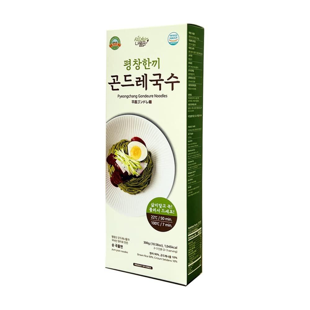 Pyeongchangfarm Natural Food Pyeongchang Gondre Noodles Non fried Guksu, Bibim Noodle Korean Food 300g (10.58oz) - Gochujang