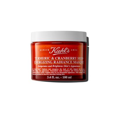 Kiehl&#39;s Turmeric &amp; Cranberry Seed Energizing Radiance Face Mask, Brightening Facial Mask, Invigorates Dull Skin, Gently Exfoliates for Smoother Skin, for All Skin Types, Paraben-free - 3.4 fl oz