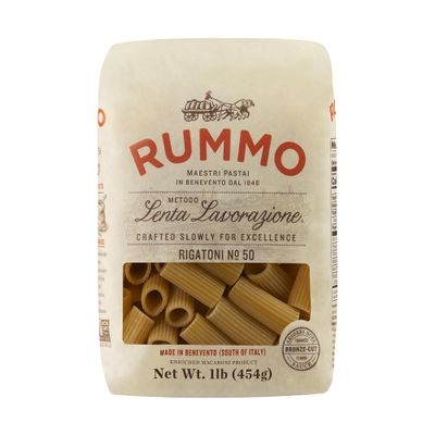 Rummo Rigatoni Pasta N.50 - Rigatoni Pasta Noodles, Italian Tube Pasta, Bronze Cut Pasta, Dry Pasta, Durum Wheat Pasta - 12 Ounce (Pack of 1)