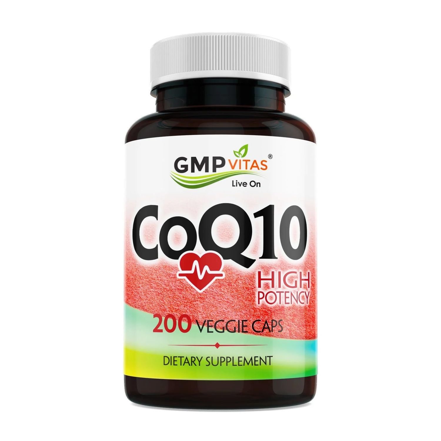 GMP Vitas High Potency CoQ10 500mg Veggie CapsuleAntioxidant for Heart Health &amp; Energy Production6 Month Supply, 200 Count