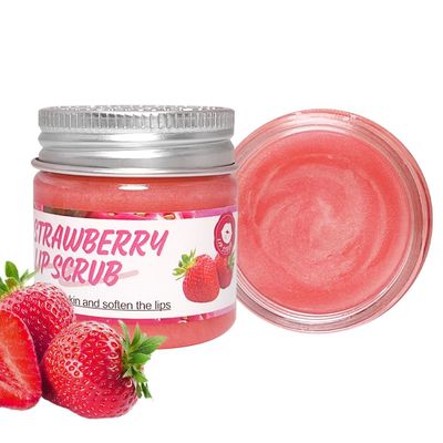 Strawberry Lip Scrub for Repair,Exfoliate, Condition, Soothe Hydrate Chapped, Dry and Flaky Lips 0.88oz