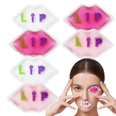 Lip Ice Pack, Cosmetic Lip Care Ice Pack, Reusable Ice Pack Lip Pad, Reduce Lip Swelling, Lip Ice Pack, Lip Ice Pack, Lip Eye Ice Pack, Relieve Pain, Relax Lips, Anti-Aging. (5 9cm, Count, 6)