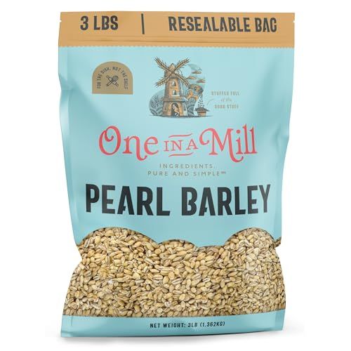 ONE IN A MILL Pearl Barley 3LB Bulk Resealable Bag | For Beef Stew, Soups, Steel Cut Oatmeal, Casseroles &amp; Cooking | Hearty Plant-Based Whole Grain for Cooking | OU Kosher