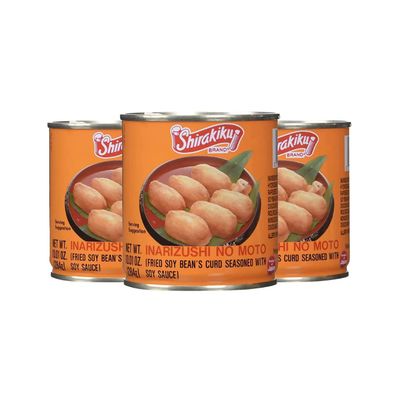 Shirakiku Inarizushi No Moto - Japanese Seasoned Fried Soy Bean Curd | Fried Bean Curd, Hydrogenated Vegetable Oil, Wheat, and Soybean | Soy Bean Flavor, 10.01oz - (Pack of 3)