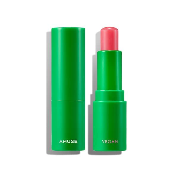 AMUSE Vegan Green Lip balm, AMUSE, Genuine Product, Korean Cosmetic, Skincare, Lip Balm, Vegan (02 ROSE)