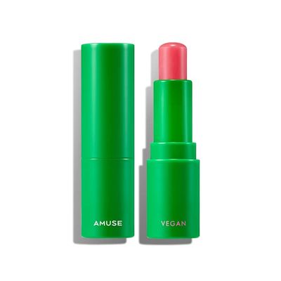 AMUSE Vegan Green Lip balm, AMUSE, Genuine Product, Korean Cosmetic, Skincare, Lip Balm, Vegan (02 ROSE)