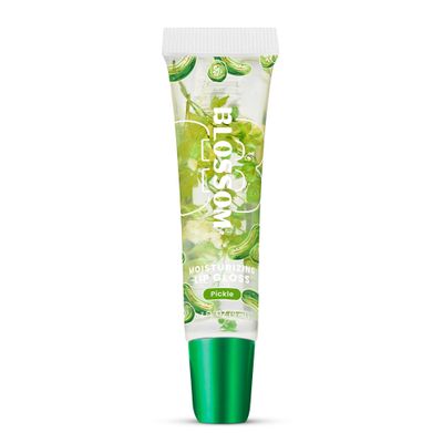 Blossom Lip Gloss Tubes, Pickle Scented Thick Clear High Shine Moisturizing Flower Lip Gel with Nourishing Jojoba Seed Oil, Infused with Real Flowers, 0.3oz, Pickle