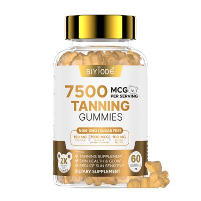 BIYODE Tanning Gummies Supplement for Women: Sun Kissed Glow Gummies with Astaxanthin Lycopene Vegan Tan Support Supplement for Adults Non GMO Gluten Free 60 Count (30-Day Supply)