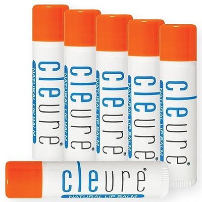 Cleure Organic All Natural Lip Balm - Paraben Free, Fragrance Free, Flavor Free, &amp; Petroleum Free SPF Lip Balm &amp; Hydrating Lip Butter (.15 oz, 6 Pack)