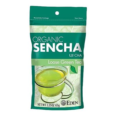 Eden Organic Japanese Sencha | Loose Leaf Green Tea | Highest Grade Uji Cha | Spring Leaves | 2.25 oz