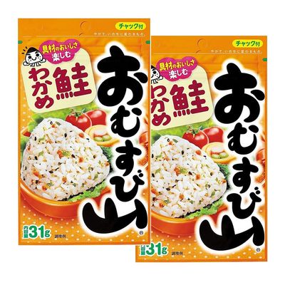 &quot;Omusubi Yama&quot; Seasoning to mix for rice balls Salmon and seaweed 1.1oz 2pcs Japanese Sprinkle Ninjapo