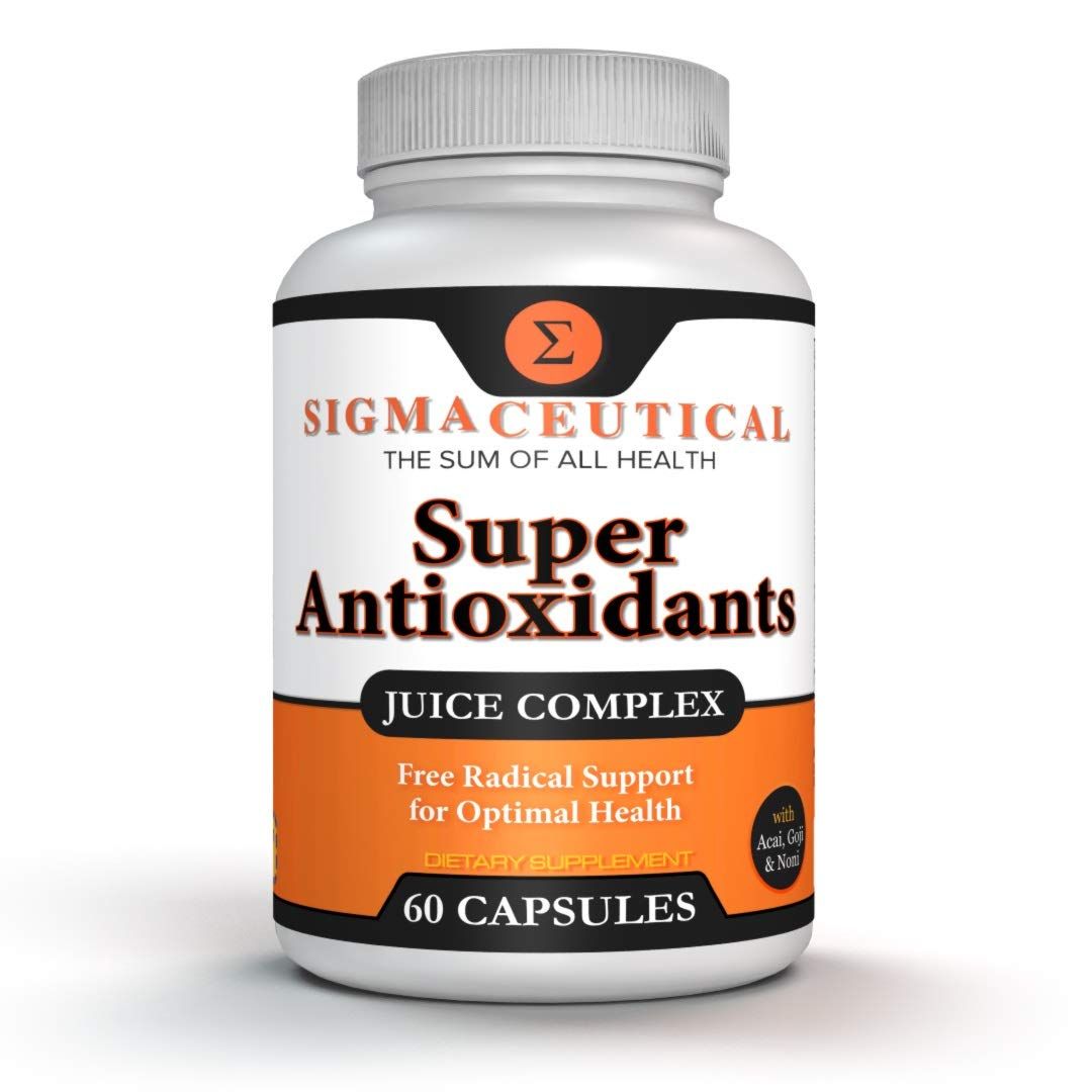 Sigmaceutical Super Antioxidant Supplement - Goji Berry Capsules, Acai Berry Capsules, Mangosteen Capsules, Resveratrol, Pomegranate &amp; Noni Capsules - 60 Capsules