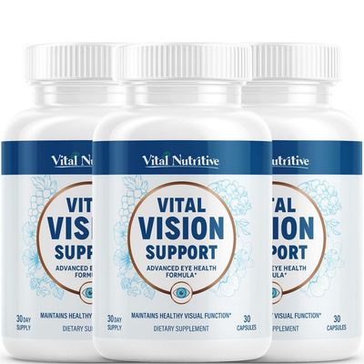 Vital Vision Support - Eye Health Supplement with Vitamin A, Lutein, Beta Carotene &amp; Antioxidants - Eye Vitamins Support Hydration &amp; Oxidative Stress -90 Days Serving