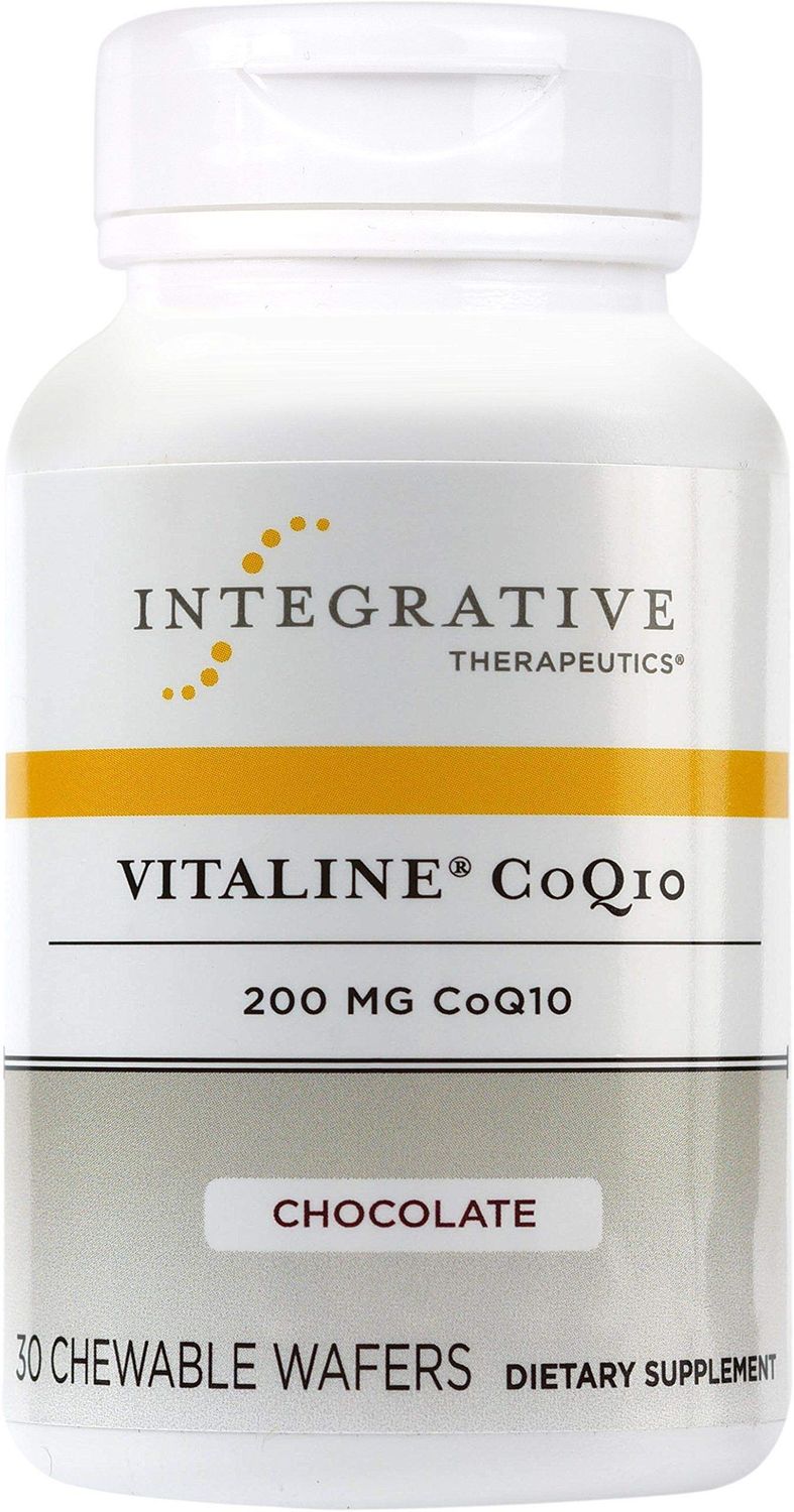 Integrative Therapeutics - Vitaline CoQ10 (200mg) - Supports Heart &amp; Brain Health - Chocolate Flavored - 30 Chewable Wafers