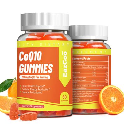 EAZGOO CoQ10 Gummies 200mg, Vegan Supplement for Energy Production, Non-GMO, Gluten Free (120 Gummies)