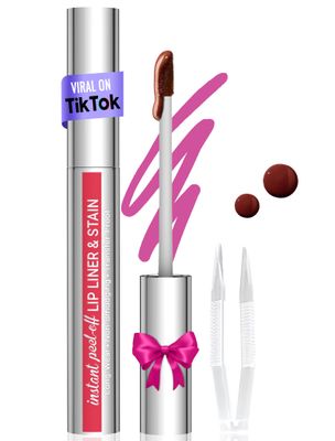 Lip Liner - Lip Liner Stain, Peel Off Lip Stain, Long Lasting Lip Stain Peel Off with Natural Finish, Easy to Use, Waterproof, Smudge-proof, Transfer-proof, Highly Pigmented Color, Plumped