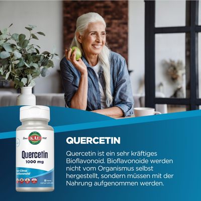KAL Quercetin 1000mg Immune Support Supplement, Bioflavonoids for Immune Defense and Overall Health Support, Vegan, Gluten Free, Non-GMO, 60-Day Guarantee, 60 Servings, 60 Tablets