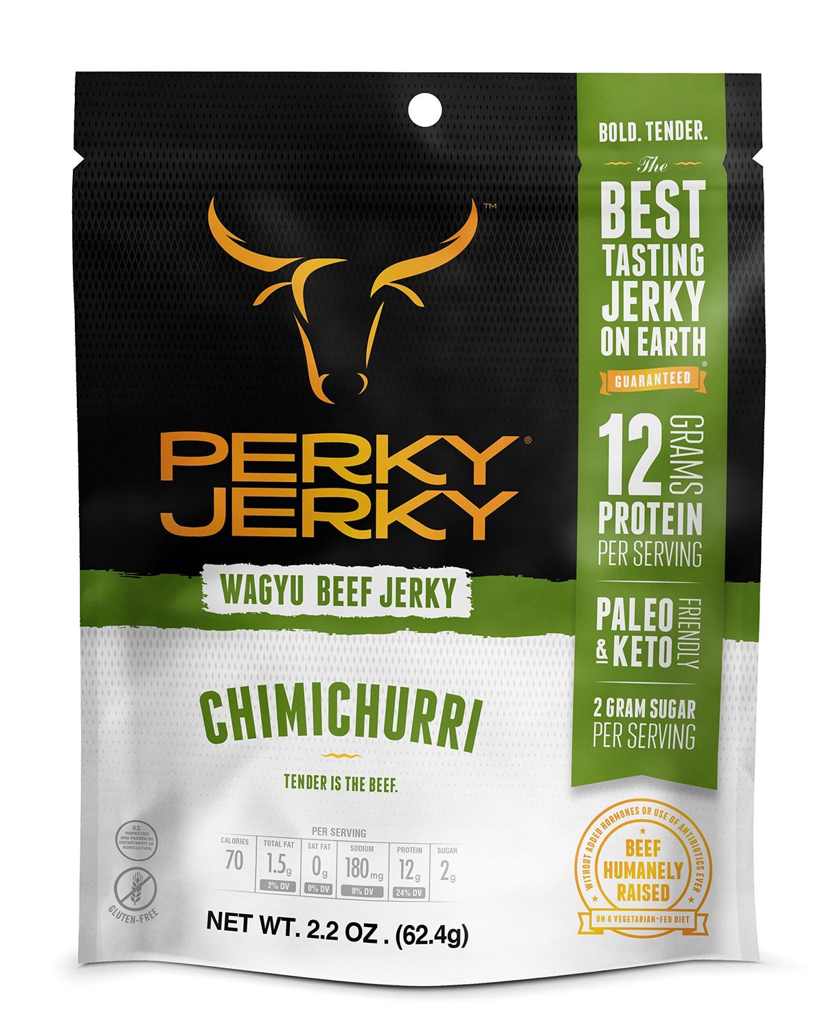 PERKY JERKY Chimichurri Wagyu Beef Jerky, 2.2 OZ