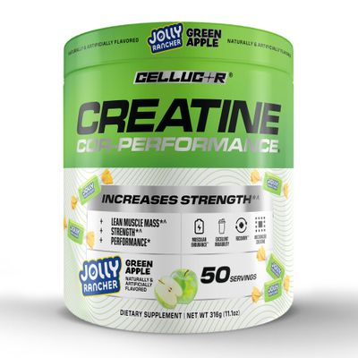Cellucor Creatine Powder, Jolly Rancher Green Apple - Increases Strength, Lean Muscle Mass &amp; Endurance, Micronized Creatine for Fast Absorption, 5g Creatine per Serving, 50 Servings