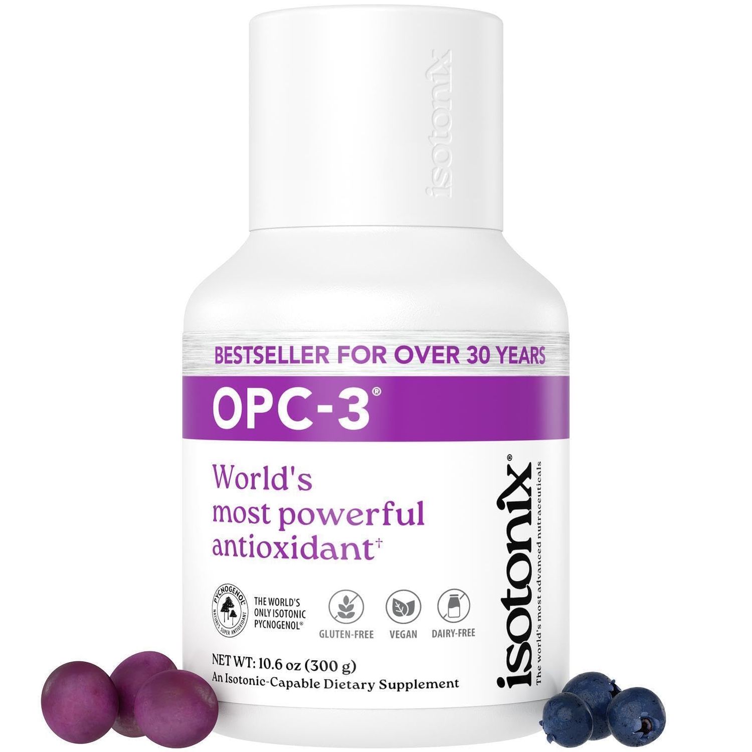 OPC-3 Isotonix - Antioxidant Supplement - Pycnogenol, Grape Seed Extracts, Bilberry, Red Wine &amp; Pine Bark Extracts - for Heart &amp; Circulatory Support - 90 Servings